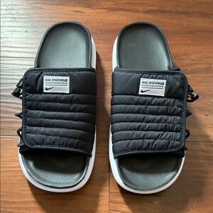 Nike Black Quilted Slide Sandals